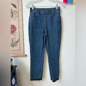 Judy Blue Skinny Capri Raw Hem High Waist Pull On Stretch Jeans Blue 1/25